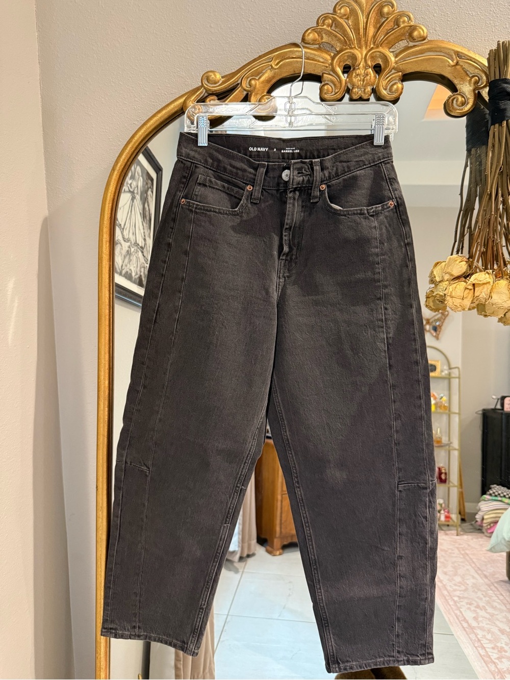 Old Navy Black High-Rise Stovepipe Jeans for Women